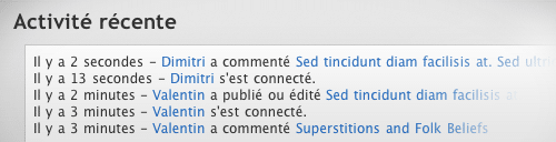 Activity : Afficher l'activité de vos membres ! Activity : Afficher l'activité de vos membres !