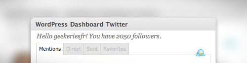 WordPress Dashboard Twitter WordPress Dashboard Twitter