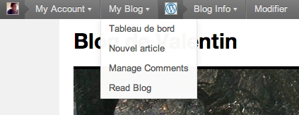 Barre d'administration de WordPress 3.1 Barre d'administration de WordPress 3.1