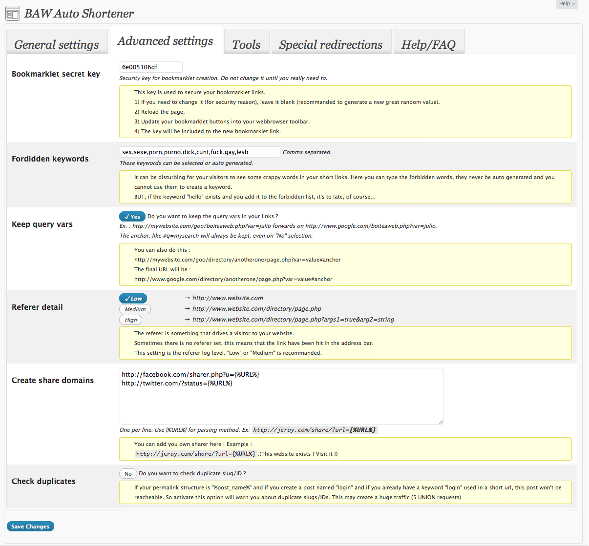 AutoShortener Settings WordPress Le Plugin AutoShortener Settings WordPress