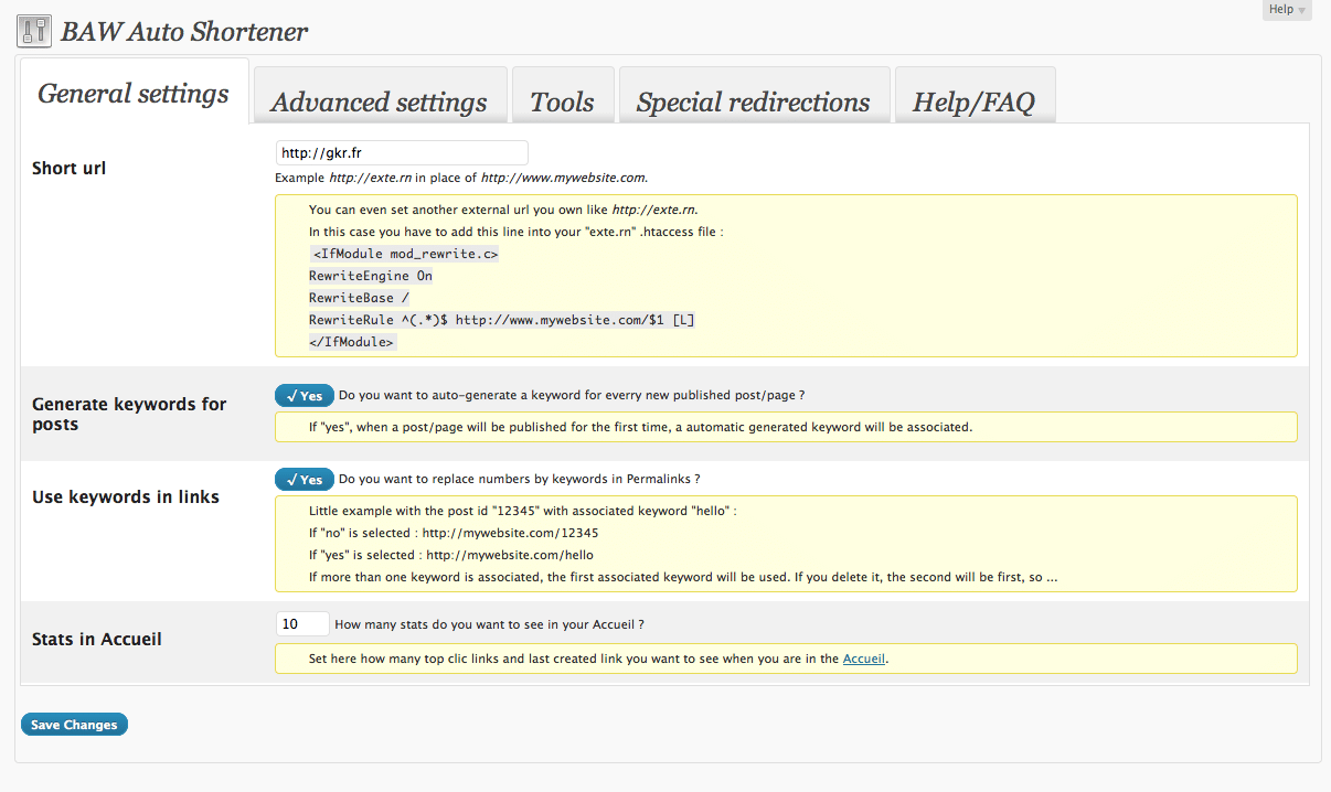 AutoShortener Settings WordPress Le Plugin AutoShortener Settings WordPress