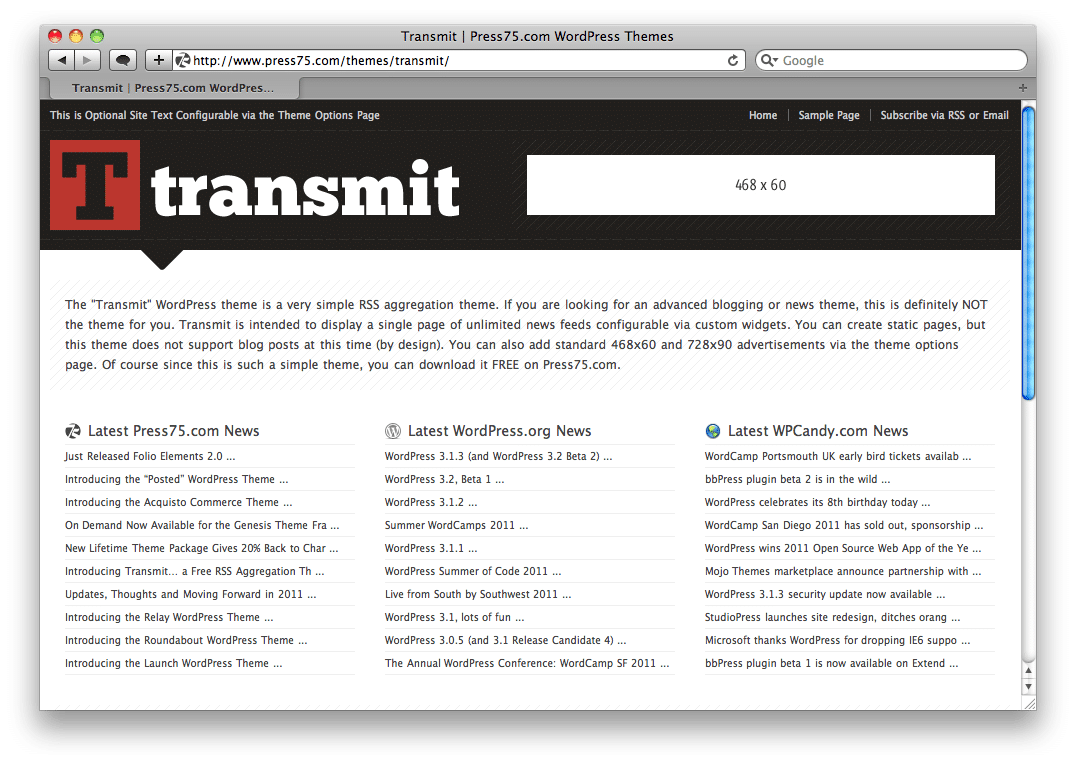 Thème WordPress Transmit Thème WordPress Transmit