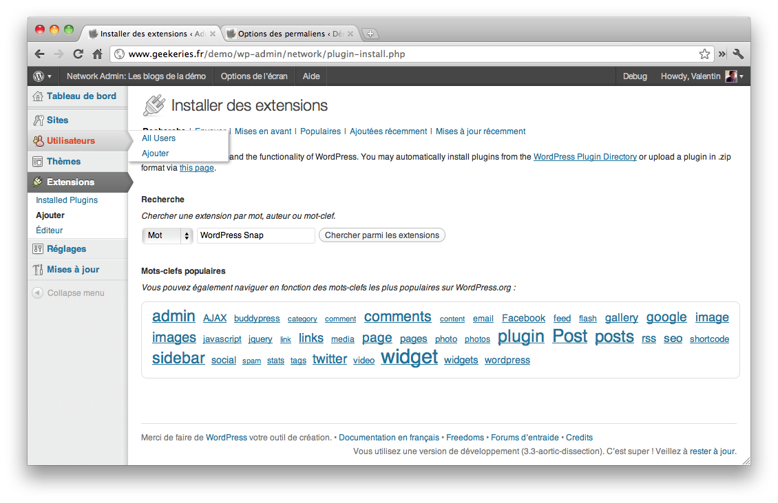 Ergonomie WordPress 3.3 Amélioration de l'érgonomie WordPress 3.3