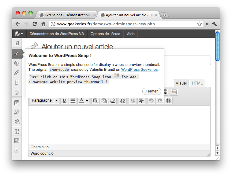 WordPress 3.3 Pointers