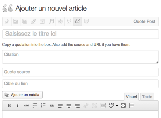 Ajouter un article (WordPress 3.6)