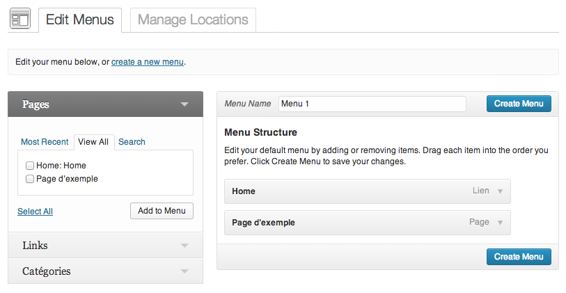 Navigation WordPress 3.6