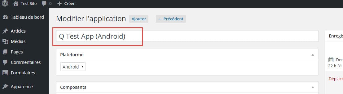 007 - Titre de l'application
