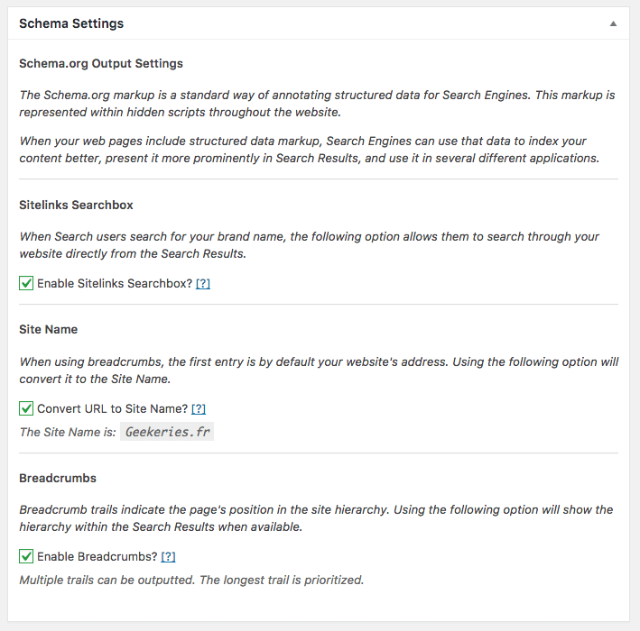 The SEO Framework Schema