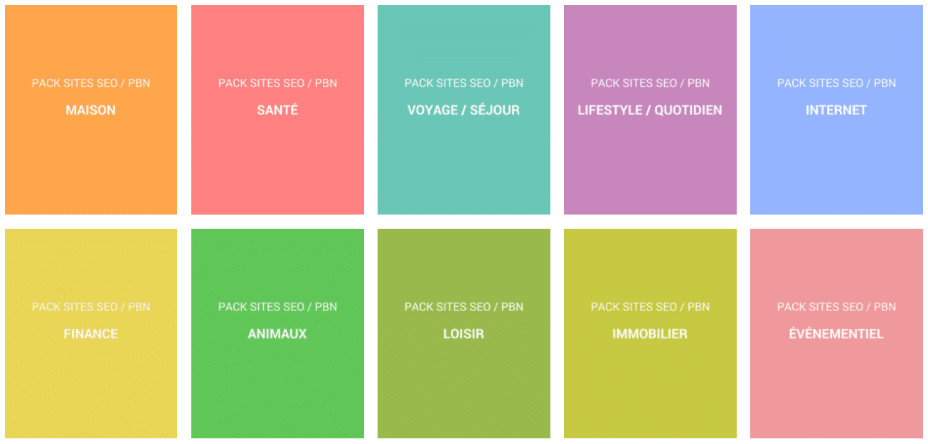 Pack sites SEO / PBN